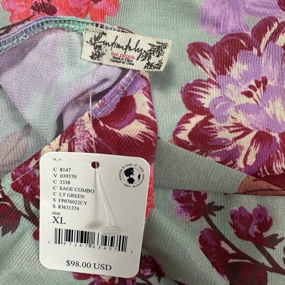 NWT x Intimately FP Suddenly Fine Maxi Slip Dress Sage Combo XL Brit Eady’s dres - Picture 8 of 14
